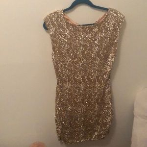 Gold sequin dress